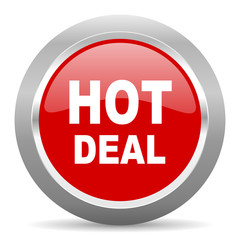 hot deal red metallic chrome web circle glossy icon