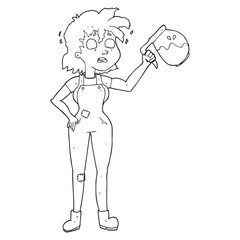 too much coffee black and white cartoon