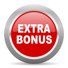 extra bonus red metallic chrome web circle glossy icon