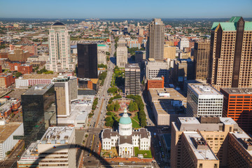 Downtown St Louis, MO with the Old Courthouse