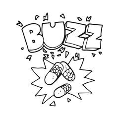 black and white cartoon stimulant pills