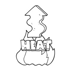 black and white cartoon heat rising