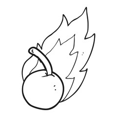 black and white cartoon cherry