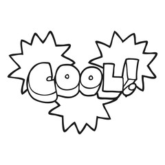 cool black and white cartoon symbol