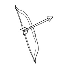 black and white cartoon bow and arrow