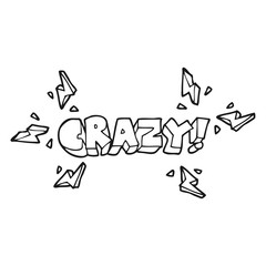black and white cartoon shout crazy