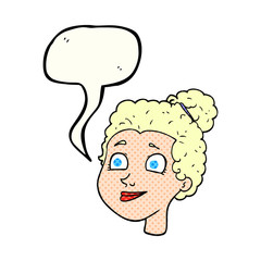 comic book speech bubble cartoon female face