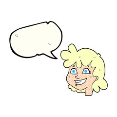 comic book speech bubble cartoon female face