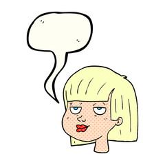 comic book speech bubble cartoon female face