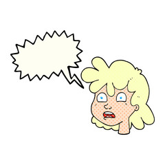 comic book speech bubble cartoon female face