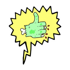 comic book speech bubble cartoon zombie hand