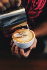 coffee latte art in coffee shop