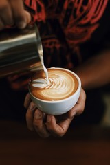 coffee latte art in coffee shop