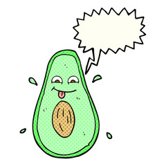 comic book speech bubble cartoon avocado