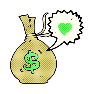 comic book speech bubble cartoon bag of money