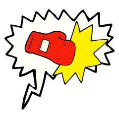 comic book speech bubble cartoon boxing glove