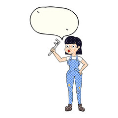 comic book speech bubble cartoon female plumber
