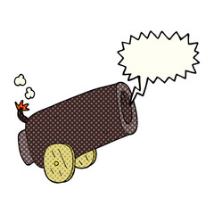 comic book speech bubble cartoon cannon
