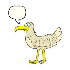 comic book speech bubble cartoon seagull
