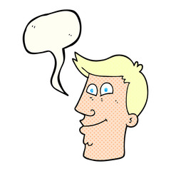 comic book speech bubble cartoon male face