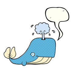 comic book speech bubble cartoon whale spouting water