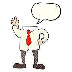 comic book speech bubble cartoon headless businessman
