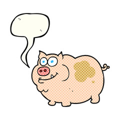 comic book speech bubble cartoon pig
