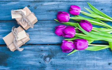 Gift and flowers