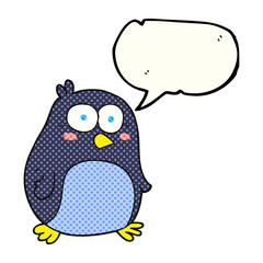 comic book speech bubble cartoon penguin
