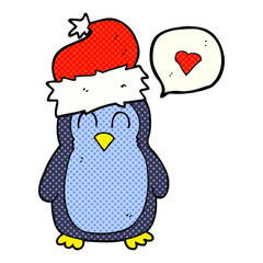 comic book speech bubble cartoon penguin