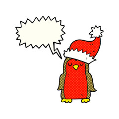 comic book speech bubble cartoon christmas robin