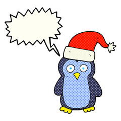 comic book speech bubble cartoon penguin