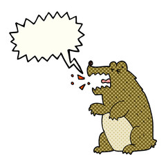 comic book speech bubble cartoon bear