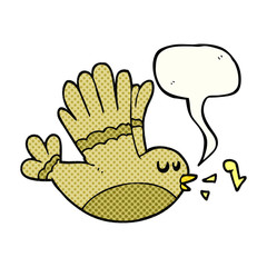 comic book speech bubble cartoon singing bird