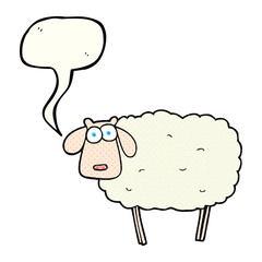 comic book speech bubble cartoon sheep