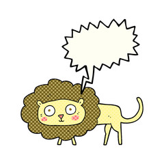 comic book speech bubble cartoon lion