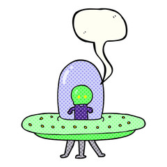 comic book speech bubble cartoon flying saucer