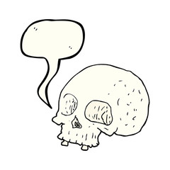 comic book speech bubble cartoon old skull
