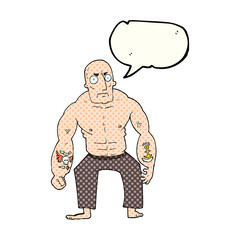 comic book speech bubble cartoon tough man