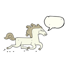 comic book speech bubble cartoon running horse