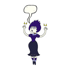 comic book speech bubble cartoon vampire girl