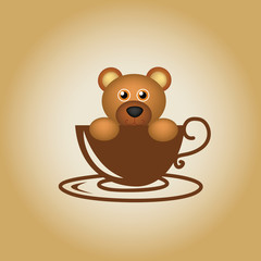 Bear logo coffee vector.