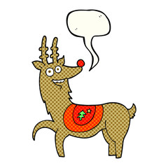 comic book speech bubble cartoon christmas reindeer