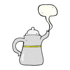 comic book speech bubble cartoon coffee pot