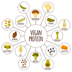 Vegan protein icons