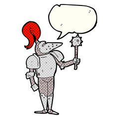 comic book speech bubble cartoon medieval knight