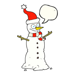 comic book speech bubble cartoon snowman