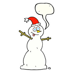 comic book speech bubble cartoon snowman