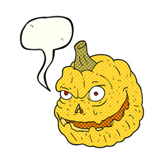 comic book speech bubble cartoon spooky pumpkin