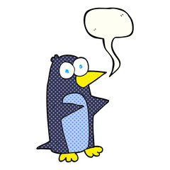 comic book speech bubble cartoon penguin
